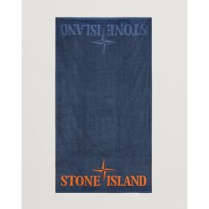 Stone Island Cotton Terry Beach Towel Dark Blue - Beige - Size: M - Gender: men