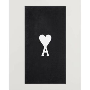 AMI Heart Logo Beach Towel Black/White - Beige - Size: S M L - Gender: men