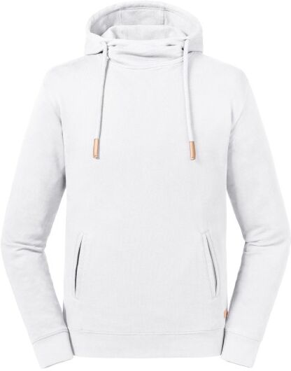 Russell Athletic Pure Organic High Collar Hooded Sweat - White  - Size: 209M - Color: valkoinen