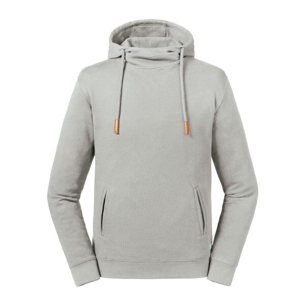 Russell Athletic Pure Organic High Collar Hooded Sweat - Grey  - Size: 209M - Color: harmaa