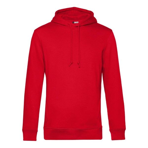 B & C Collection B and C Organic Men Hooded Shirt - Red  - Size: WU33B - Color: punainen
