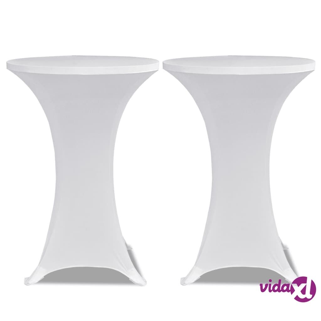 vidaXL Seisovan pöydän päällyste Ø 60 cm valkoinen venyvä 2 kpl