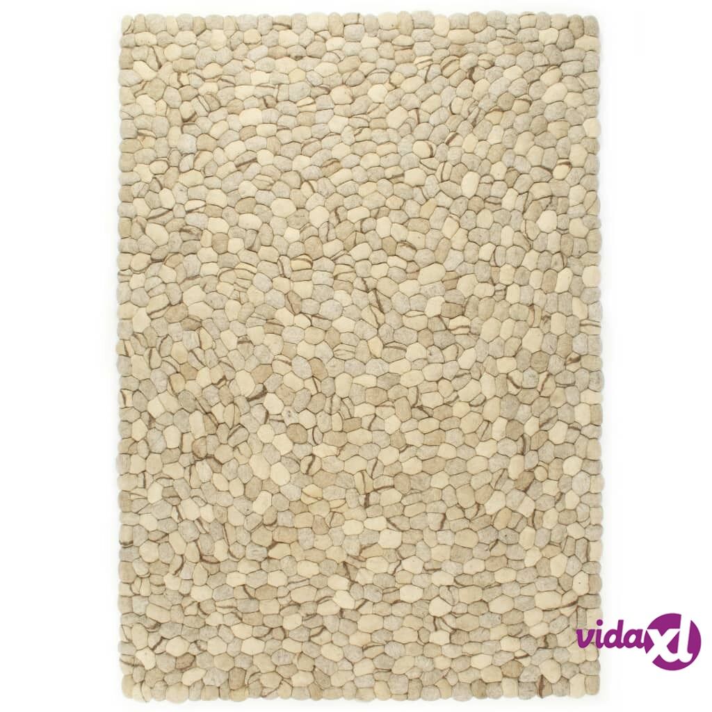 vidaXL Matto villahuopa pikkukivet 140x200 cm beige/harmaa/ruskea