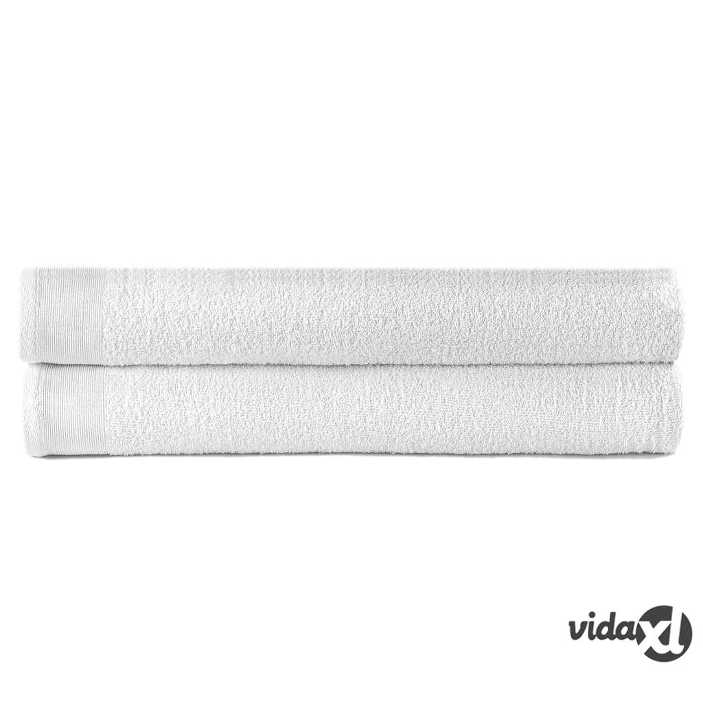 vidaXL Suihkupyyhkeet 2 kpl puuvilla 450 g/m² 70 x 140 cm valkoinen