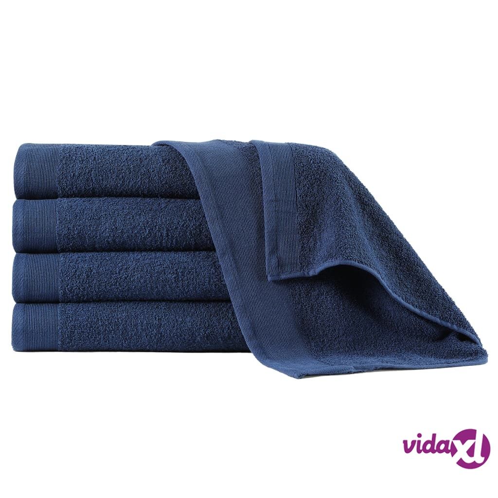 vidaXL Käsipyyhkeet 5 kpl puuvilla 450 g/m² 50 x 100 cm laivastonsin.