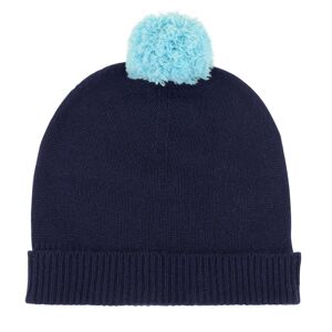 LES POULETTES BIJOUX Bonnet Pompon Iconic 100% Cachemire 4 Fils Colors - Bleu Navy