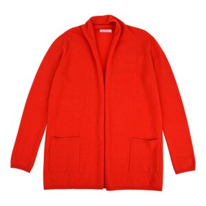 LES POULETTES BIJOUX Gilet Col Châle 100% Cachemire 2 Fils - Rouge Corail