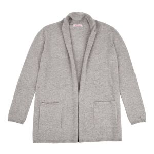 LES POULETTES BIJOUX Gilet Col Châle 100% Cachemire 2 Fils - Gris