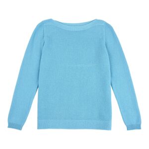 LES POULETTES BIJOUX Pull Col Bateau 100% Cachemire 2 Fils - Turquoise