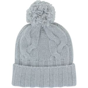 LES POULETTES BIJOUX Bonnet Ski 100% Cachemire 12 Fils Pompon Amovible - Classics - Gris clair