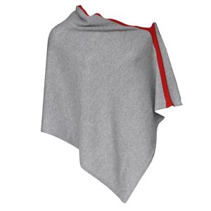 LES POULETTES BIJOUX Grand Poncho Bicolore 100% Cachemire 2 Fils - Rouge