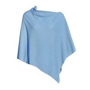 LES POULETTES BIJOUX Poncho 100% Cachemire 2 Fils Classics - Bleu ciel