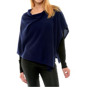 LES POULETTES BIJOUX Poncho 100% Cachemire 2 Fils Classics - Bleu Navy - Publicité