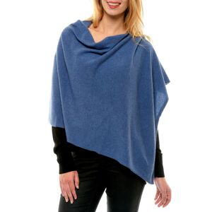 LES POULETTES BIJOUX Poncho 100% Cachemire 2 Fils Colors - Bleu Navy