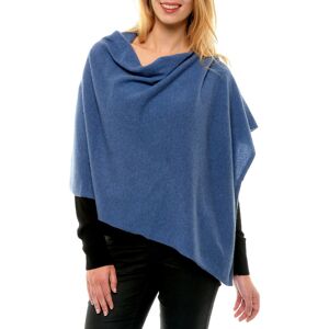 LES POULETTES BIJOUX Poncho 100% Cachemire 2 Fils Colors - Bleu Navy