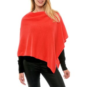 LES POULETTES BIJOUX Poncho 100% Cachemire 2 Fils Colors - Rouge Geranium