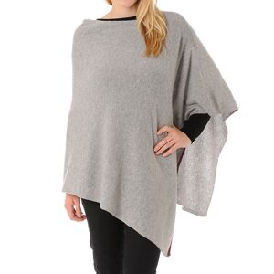 LES POULETTES BIJOUX Grand Poncho 100% Cachemire 2 Fils Classics - Gris