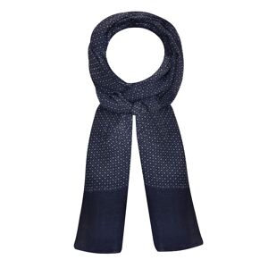 LES POULETTES BIJOUX Echarpe 100% Laine Bleu Navy Petits Carrés Gris