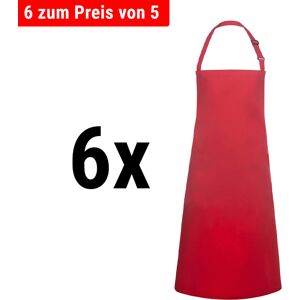 GGM GASTRO - (6 pièces) KARLOWSKY Tablier à bavette Basic - Rouge