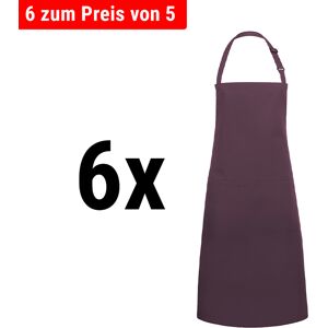 GGM GASTRO - (6 pièces) KARLOWSKY Tablier à bavette avec poche Basic - Aubergine