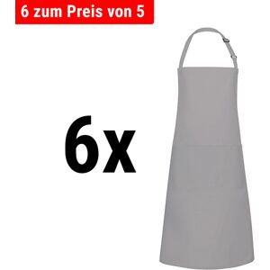 GGM GASTRO - (6 pièces) KARLOWSKY Tablier à bavette avec poche Basic - Gris basalte