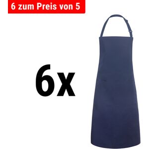 GGM GASTRO - (6 pièces) KARLOWSKY Tablier à bavette avec poche Basic - Marine