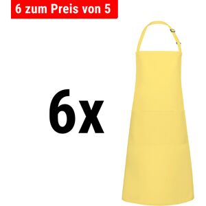 GGM GASTRO - (6 pièces) KARLOWSKY Tablier à bavette avec poche Basic - Jaune soleil