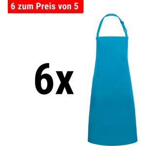 GGM GASTRO - (6 pièces) KARLOWSKY Tablier à bavette avec poche Basic - Turquoise