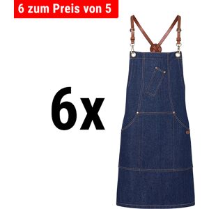 GGM GASTRO - (6 pièces) KARLOWSKY Tablier à bavette Denim X-Style - Denim Blue