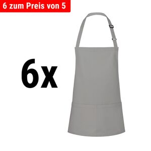 GGM GASTRO - (6 pièces) KARLOWSKY Tablier à bavette court Basic - Gris Basalte