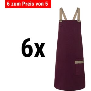 GGM GASTRO - (6 pièces) KARLOWSKY Tablier à bavette Urban-Look - Aubergine