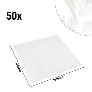 GGM GASTRO - Nappe centre de table en satin lisse damassée Porto - 100 cm x 100 cm - Lot de 50 pièces en blanc