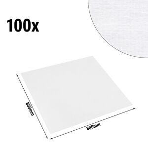 GGM GASTRO - Nappe centre de table damassée Tessin Atlas - 80 cm x 80 cm - Lot de 100 pièces en blanc