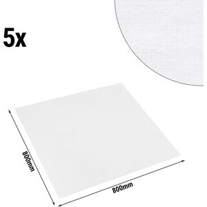 GGM GASTRO - Nappe centre de table damassée Tessin Atlas - 80 cm x 80 cm - Lot de 5 pièces en blanc