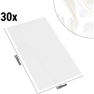 GGM GASTRO - Nappe de table en satin lisse damassée Porto - 130 cm x 220 cm - Lot de 30 pièces en blanc