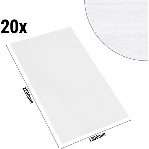 GGM GASTRO - Nappe de table damassée Tessin Atlas - 130 cm x 220 cm - Lot de 20 pièces en blanc