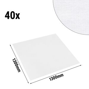 GGM GASTRO - Nappe de table damassée Tessin Atlas - 130 cm x 130 cm - Lot de 40 pièces en blanc