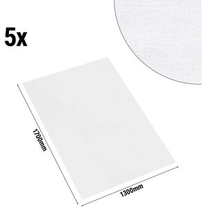 GGM GASTRO - Nappe de table damassée Tessin Atlas - 130 cm x 170 cm - Lot de 5 pièces en blanc