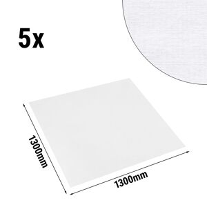 GGM GASTRO - Nappe de table damassée Tessin Atlas - 130 cm x 130 cm - Lot de 5 pièces en blanc