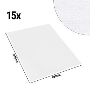 GGM GASTRO - Chemin de table damassé Porto Diamant - 40 cm x 130 cm - Lot de 15 pièces en blanc