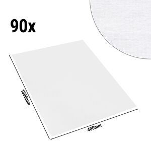 GGM GASTRO - (90 pièces) Chemin de table damassé Tessin Atlas - 40 x 130 cm - Blanc