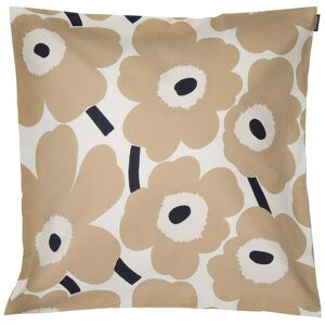 Marimekko - Pieni Unikko Taie d'oreiller 50 x 50 cm, blanc cassé / beige / bleu foncé