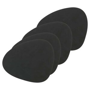 LindDNA - Set de table Curve L, Nupo noir (lot de 4)