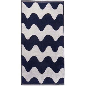 Marimekko Lokki Serviette de bain 70 x 140 cm blanc casse bleu fonce