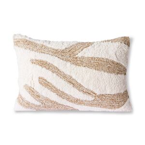 HKliving - Fluffy Coussin, 35 x 55 cm, blanc / beige