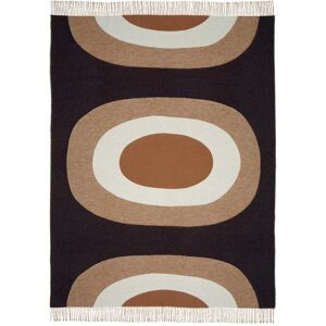 Marimekko - Melooni Couverture en laine, 130 x 170 cm, marron / blanc cassé / bleu foncé