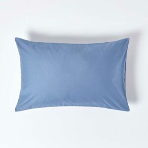 Homescapes - Taie d'oreiller rectangulaire en coton égyptien Bleu 1000 fils 50 x 75 cm - Bleu - Publicité