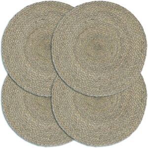 Vidaxl - Napperons 4 pcs Gris Plain 38 cm Rond Jute Gris - Publicité