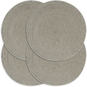 Vidaxl - Napperons 4 pcs Gris Plain 38 cm Rond Coton Gris - Publicité