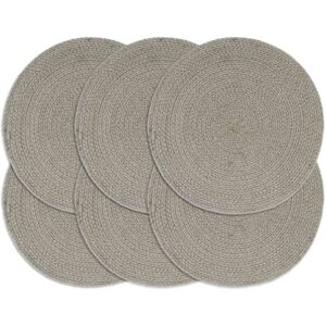 Vidaxl - Napperons 6 pcs Gris Plain 38 cm Rond Coton Gris - Publicité